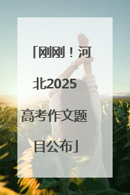 刚刚！河北2025高考作文题目公布