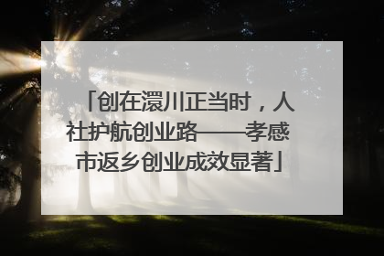 创在澴川正当时，人社护航创业路——孝感市返乡创业成效显著