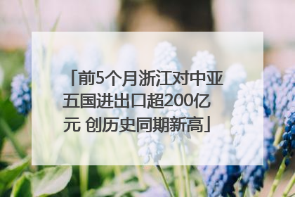前5个月浙江对中亚五国进出口超200亿元 创历史同期新高