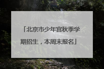 北京市少年宫秋季学期招生，本周末报名