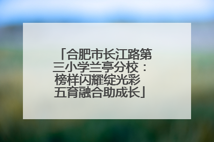 合肥市长江路第三小学兰亭分校：榜样闪耀绽光彩 五育融合助成长
