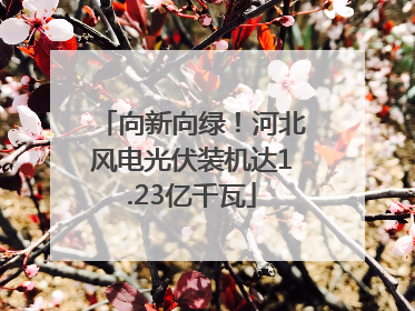 向新向绿！河北风电光伏装机达1.23亿千瓦