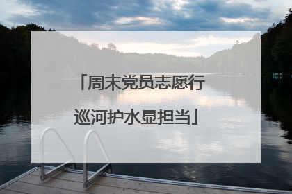 周末党员志愿行 巡河护水显担当