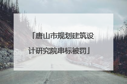 唐山市规划建筑设计研究院串标被罚