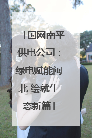 国网南平供电公司：绿电赋能闽北 绘就生态新篇
