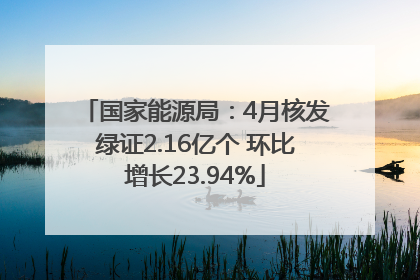 国家能源局：4月核发绿证2.16亿个 环比增长23.94%