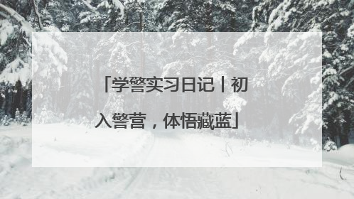 学警实习日记丨初入警营，体悟藏蓝