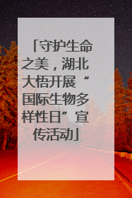 守护生命之美，湖北大悟开展“国际生物多样性日”宣传活动