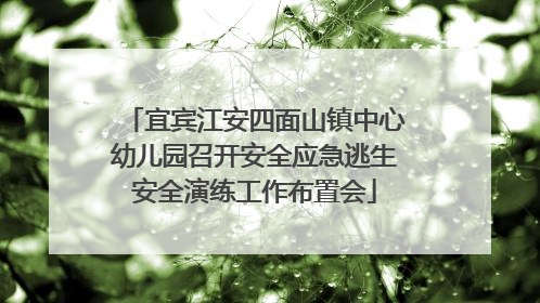 宜宾江安四面山镇中心幼儿园召开安全应急逃生安全演练工作布置会