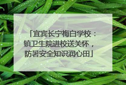 宜宾长宁梅白学校：镇卫生院进校送关怀，防暑安全知识润心田