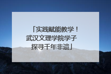 实践赋能教学！武汉文理学院学子探寻千年非遗