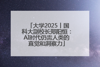 大学2025丨国科大副校长郑阳恒：AI时代仍需人类的直觉和洞察力