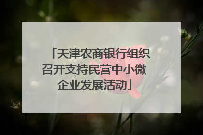 天津农商银行组织召开支持民营中小微企业发展活动