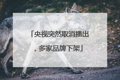 央视突然取消播出，多家品牌下架