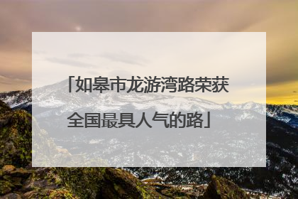 如皋市龙游湾路荣获全国最具人气的路