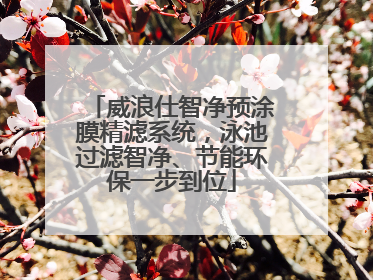 威浪仕智净预涂膜精滤系统，泳池过滤智净、节能环保一步到位