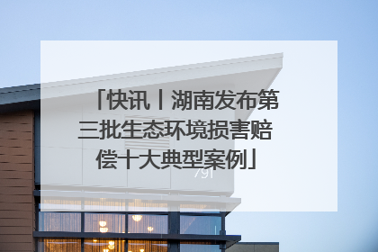 快讯丨湖南发布第三批生态环境损害赔偿十大典型案例