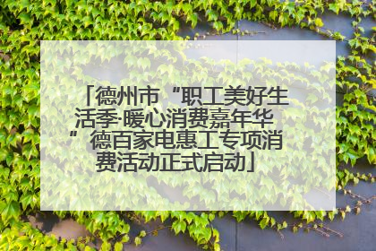 德州市“职工美好生活季·暖心消费嘉年华”德百家电惠工专项消费活动正式启动