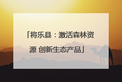 将乐县：激活森林资源 创新生态产品