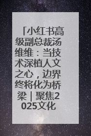 小红书高级副总裁汤维维：当技术深植人文之心，边界终将化为桥梁｜聚焦2025文化强国建设高峰论坛