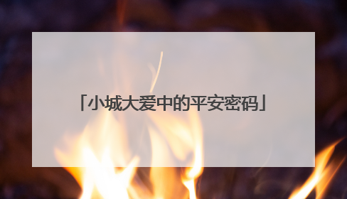 小城大爱中的平安密码
