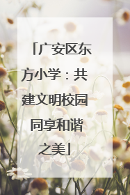 广安区东方小学：共建文明校园 同享和谐之美