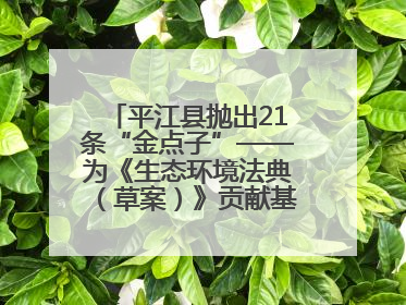 平江县抛出21条“金点子”——为《生态环境法典（草案）》贡献基层智慧