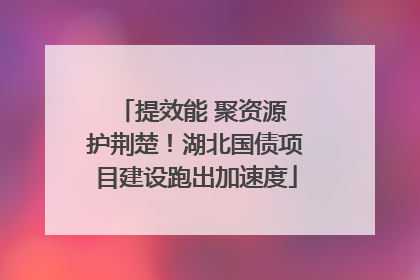 提效能 聚资源 护荆楚！湖北国债项目建设跑出加速度