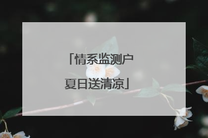 情系监测户 夏日送清凉