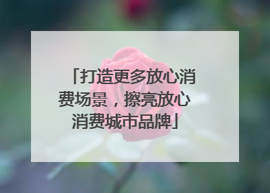 打造更多放心消费场景，擦亮放心消费城市品牌
