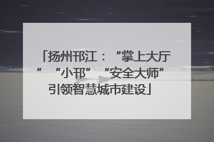 扬州邗江：“掌上大厅”“小邗”“安全大师”引领智慧城市建设