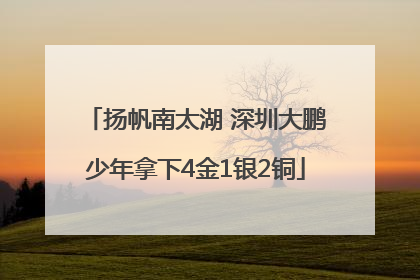 扬帆南太湖 深圳大鹏少年拿下4金1银2铜