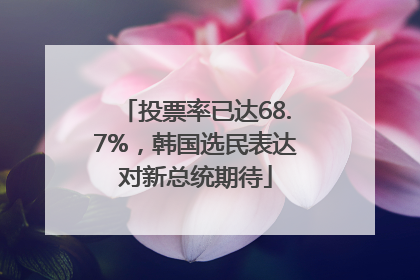 投票率已达68.7%，韩国选民表达对新总统期待
