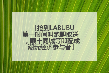抢到LABUBU第一时间叫跑腿取送，顺丰同城等即配成潮玩经济参与者