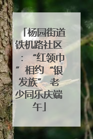 杨园街道铁机路社区：“红领巾”相约“银发族” 老少同乐庆端午