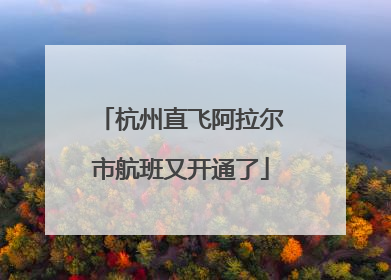 杭州直飞阿拉尔市航班又开通了