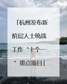杭州发布新阶层人士统战工作“十个一”重点项目
