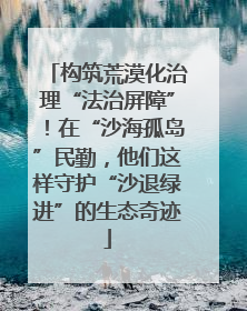 构筑荒漠化治理“法治屏障”！在“沙海孤岛”民勤，他们这样守护“沙退绿进”的生态奇迹
