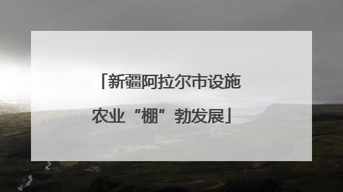 新疆阿拉尔市设施农业“棚”勃发展