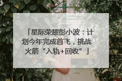 星际荣耀彭小波：计划今年完成首飞，挑战火箭“入轨+回收”