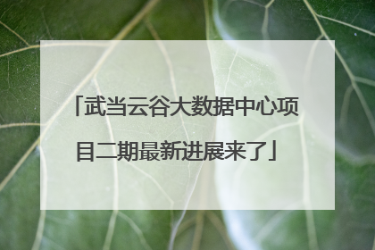 武当云谷大数据中心项目二期最新进展来了