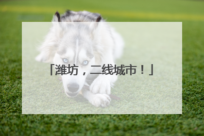 潍坊，二线城市！