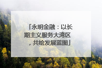 永明金融：以长期主义服务大湾区，共绘发展蓝图