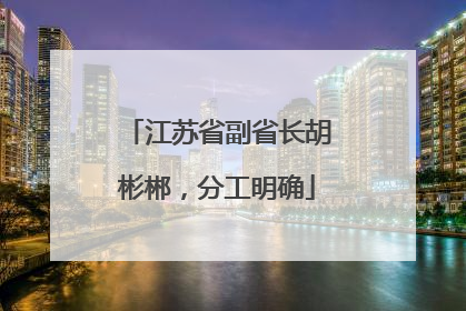 江苏省副省长胡彬郴，分工明确