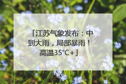 江苏气象发布：中到大雨，局部暴雨！高温35℃+