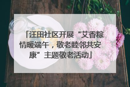 汪田社区开展“艾香粽情暖端午，敬老睦邻共安康”主题敬老活动