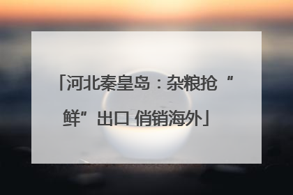 河北秦皇岛：杂粮抢“鲜”出口 俏销海外