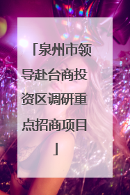 泉州市领导赴台商投资区调研重点招商项目
