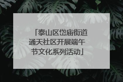 泰山区岱庙街道通天社区开展端午节文化系列活动