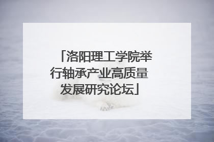 洛阳理工学院举行轴承产业高质量发展研究论坛